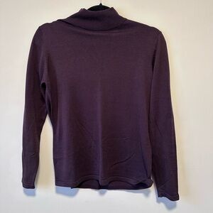 Vintage Women’s Silk Purple Turtleneck Sweater